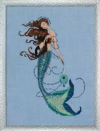 Renaissance Mermaid Kit Cross Stitch Chart Fabric Beads Braid Silk Floss Md151 Mirabilia Designs