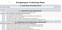 employee training plan excel template