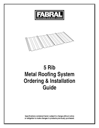 5 rib metal roofing system ordering