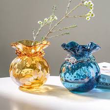 Crystal Glass Vase Decoration Golden