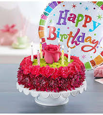 birthday wishes flower cake purple