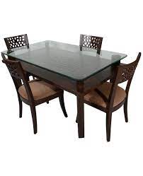 Benzer 4 Seater Dining Table Glass Top