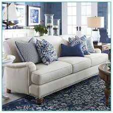 Cream Sofa And Navy Blue Cushions
