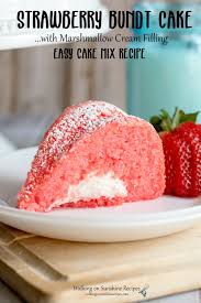 Simply mix the crumbled cake of your choosing and mix it with. Strawberry Bundt Cake With Marshmallow Cream Filling