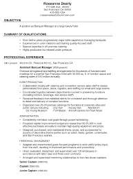 Combination Resume Sample Banquet Manager Help Resume