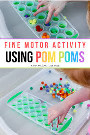 fine motor activity using pom poms