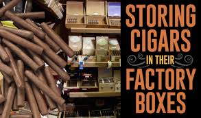 storing cigars in their factory bo