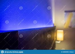 Shallow Focus Of Modern Led Ambient Mood Lighting Seen In A Modern Apartment Bedroom Stock Image Image Of Bulb Board 186563695