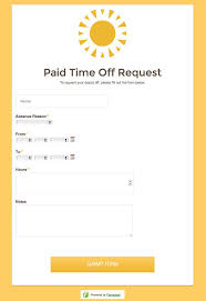 Collect Pto Requests Through An Online Form Formstack