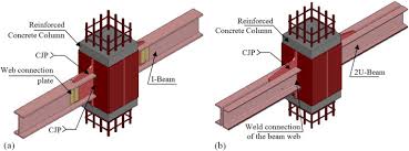 steel beam to rc column connection