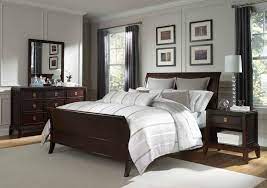 bedroom decor with dark wood furniture
