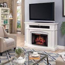 White Infrared Quartz Electric Fireplace