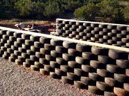 Tyres Recycle Retaining Wall