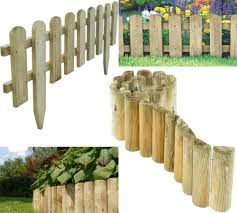 Wooden Log Roll Picket Fence Garden