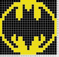 Batman Logo 3x5in Knitting Charts Crochet Batman