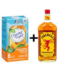 Crystal Light Peach Green Tea And Fireball Here Are 15 Unexpected Boozy Combos You Might Actually Love Boozy Drinks Boozy Alcohol Drink Recipes