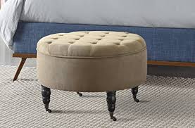 (+ frame finish) free shipping. Amazon Com Elle Decor Quinn Round Ottoman With Storage And Casters Button Tufted Upholstered Coffee Table Foot Stool Extra Seating For Living Room Small Space Design Beige Furniture Decor