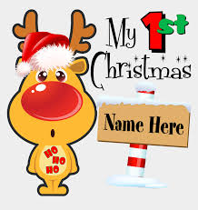 Can you make a happy face? My First Christmas Celebrate Baby S 1st Christmas With Rudolph The Red Nosed Reindeer Face Cliparts Cartoons Jing Fm