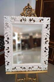 Ornate Antique White Wall Mirror Wall