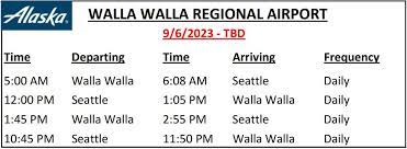 Flight Schedule Walla Walla Regional