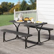 6 Ft Black Outdoor Picnic Table