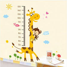 Decals Design Kids Giraffe Height Chart Wall Sticker Sitzop