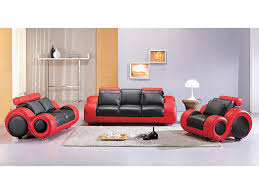 Black And Red Leather Sofa Set