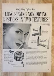 print ad 1951 coty makeup lipsticks