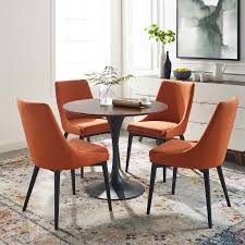 Select a dining room table by shape. Lippa 36 Round Walnut Dining Table Contemporary Modern Furniture Modway