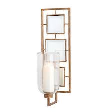 Mirrored Squares Gold Candle Holder