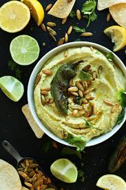 big bowl of our creamy vegan roasted jalapeno hummus recipe