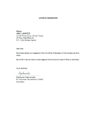 Format Resignation Letter Template Free Download Retirement