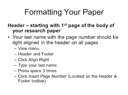      Formatting a Research Paper   Writing for Success