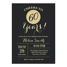 60th Birthday Invitation Templates Free Black And Gold Glitter