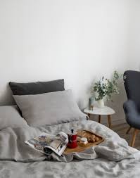 light grey linen bedding set linen