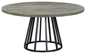 Handcrafted in buckinghamshire with reclaimed wood, this beautiful sustainable dining table is finished in the lovely 'light grey' matte hard wax, although you can choose from other colour wood finishes on request. Knox 60 Round Dining Table Storm Gray Reclaimed Wood Industrial Dining Tables By Furniturologie Inc Houzz
