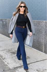 navy blue trousers outfits for las
