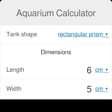 aquarium calculator for diffe tank