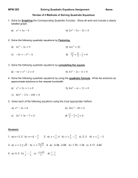 Mpm 2d0 Solving Quadratic Equations
