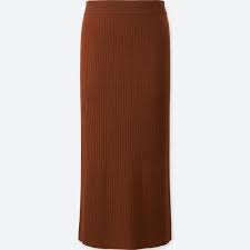 Women Merino Blend Ribbed Skirt