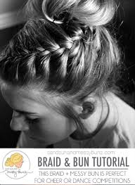 dance hair braided messy bun tutorial