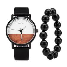 Us 10 49 30 Off 3pcs Feifan Mens Casual Watches With Agate Beads Bracelet Set For Red Watch Box Gift 2018 New Designer Leather Waterproof Hour In