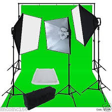Chromakey Green Screen Lighting Kit 2400 Watt 9 15 Backdrop Backgrou Linco Inc