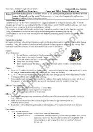 writing cause effect essay sample essay is provided esl worksheet 