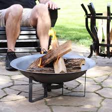 Wood Modern Outdoor Fire Pit Bowl
