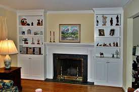 simple cabinets fireplace bookshelves