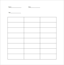 Blank Table Chart With 3 Columns Printables And Menu