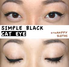 eotd simple black cat eyes eye makeup
