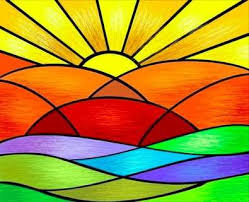 Sunrise Stained Glass Glass Painting