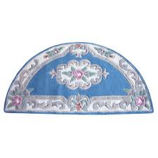 rose blue wool carved french aubusson